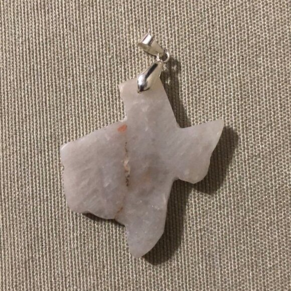 Handcrafted Texas Shaped Chalcedony Pendant - Picture 2 of 4
